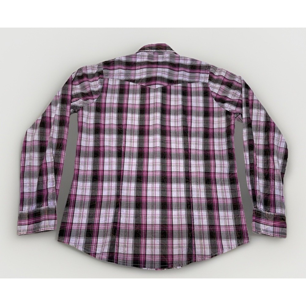Shyanne Womens Pearl Snap Shirt Size XL Western Embroidered Rodeo Purple Plaid - Picture 3 of 7